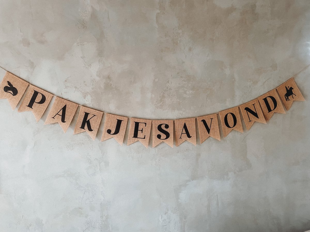 KLEINE FRUM - Pakjesavond - Jute slinger - Vlaggenlijn - Sinterklaas - decoratie - Sint en Piet
