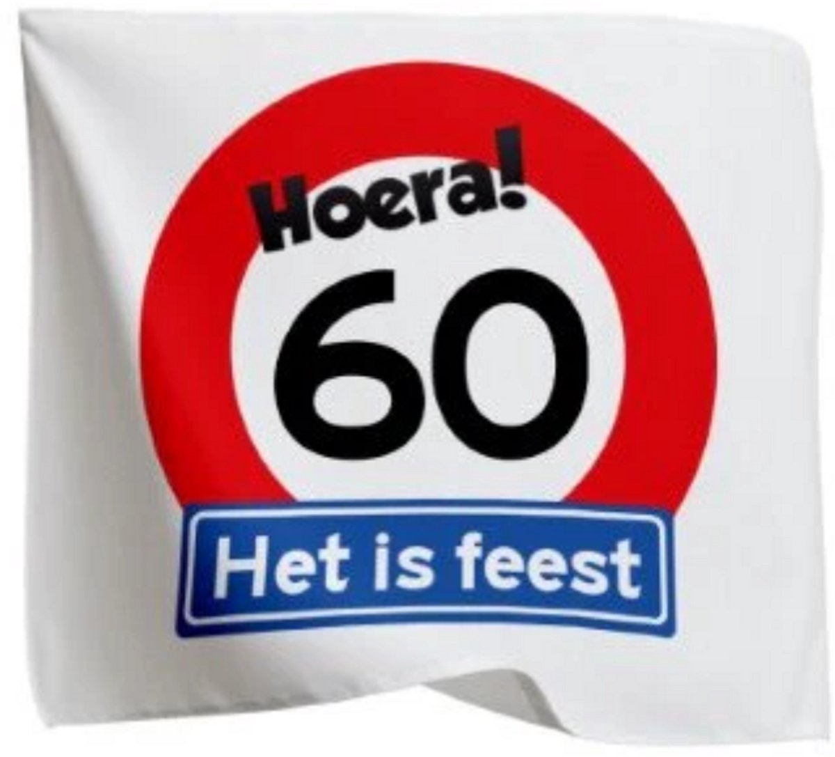 Vlag 60 jaar rood/wit 95 x 95cm