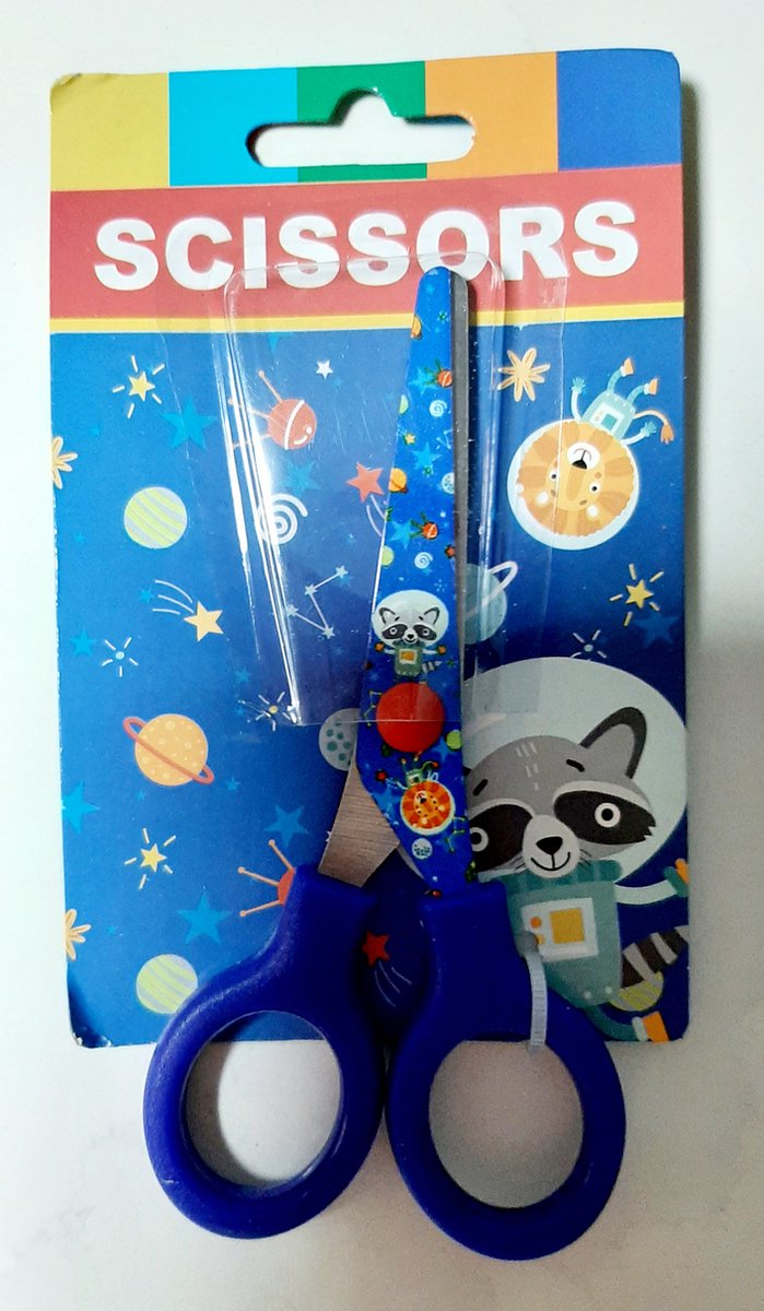 kinderschaar 13cm - hobby schaar - schaartje - papierschaar - knutselschaar space ruimtevaart panda - heelal planeten - universe