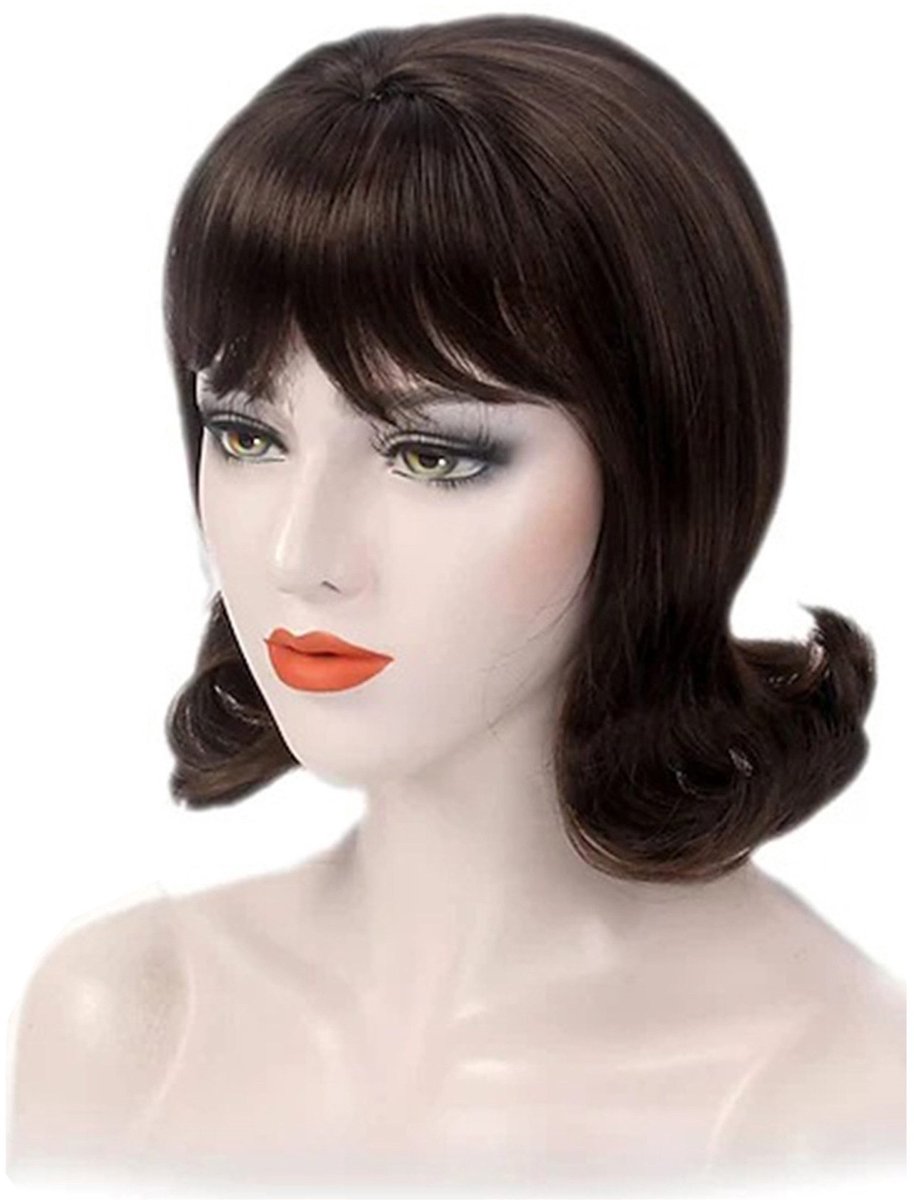 Dames pruik - Natuurlijk ogende krullende pruik (Lichtbruin) - Mode pruik voor dagelijks gebruik - Comfortabel & ademend