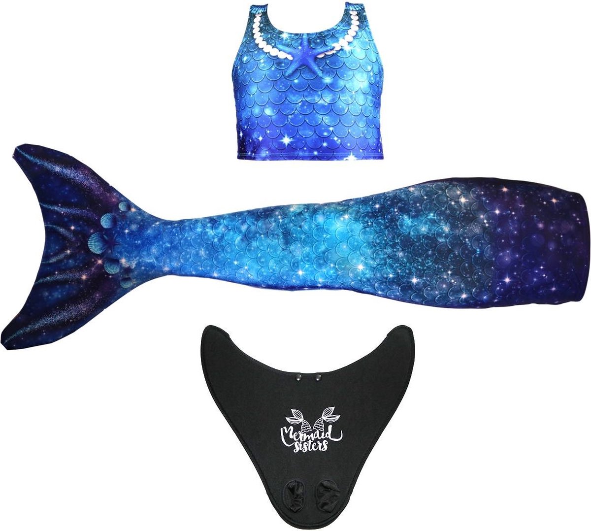 Zeemeermin staart met monovin Mermaid Sisters Star of the Sea Blue maat 10