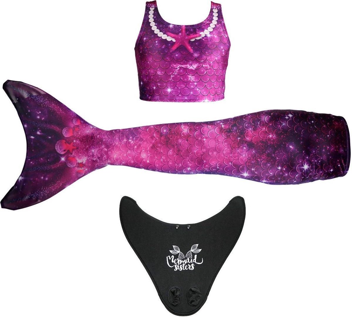 Zeemeermin staart met monovin Mermaid Sisters Star of the Sea Purple maat L