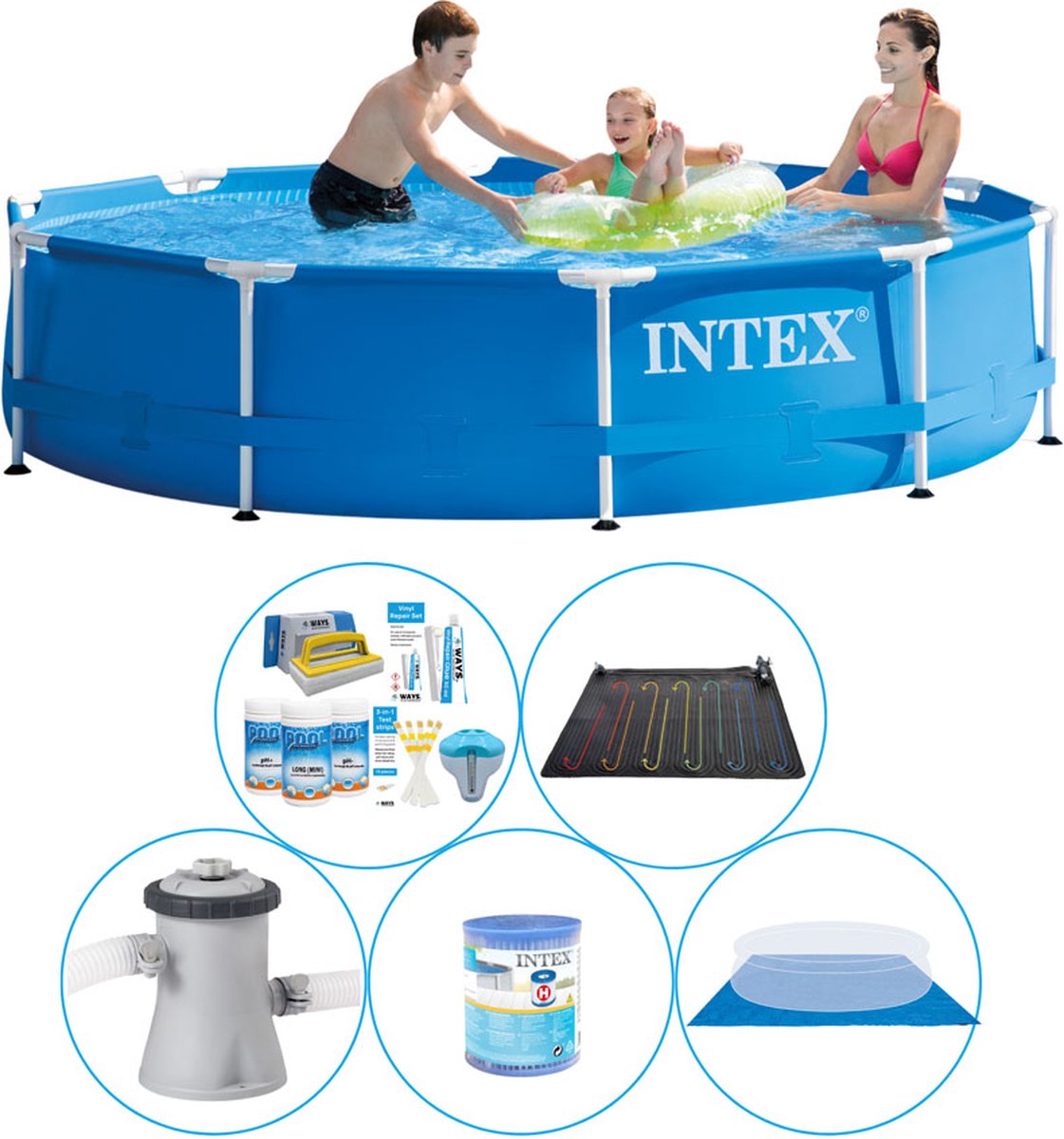 Metal Frame Rond 305x76 cm - 6-delig - Zwembad Plus Accessoires