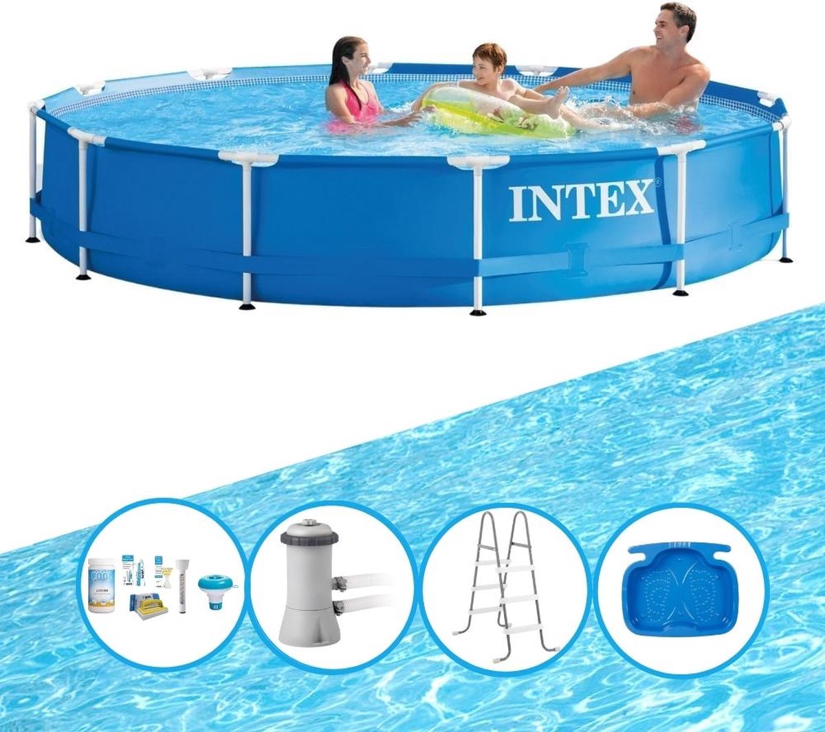 Zwembad Metal Frame - Met accessoires - 366x76 cm