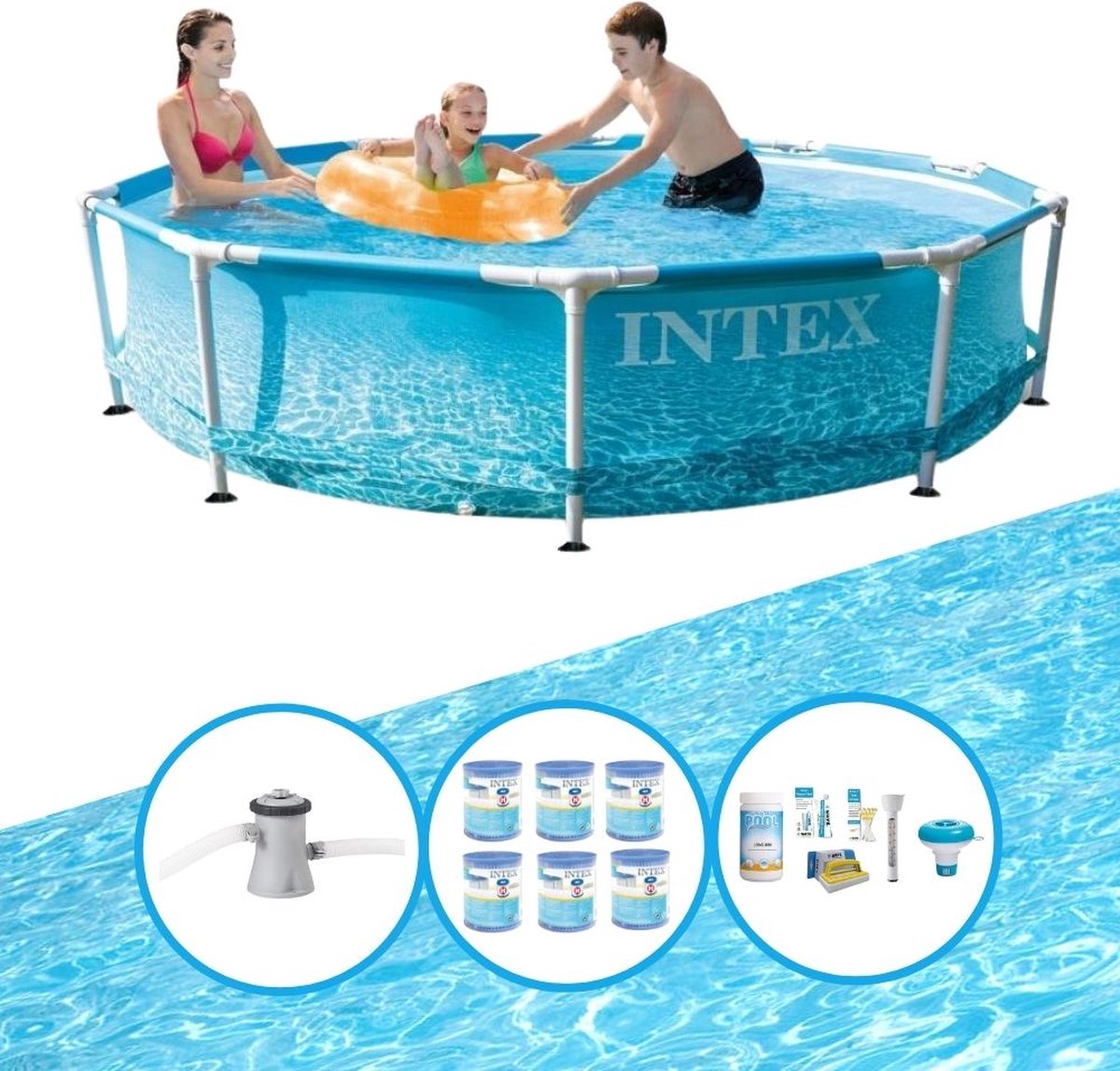 Zwembad Metal Frame 305x76 cm - Zwembad Bundel