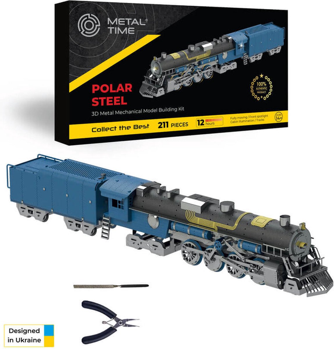 Metal Time 3D Metalen Bouwpakket Polar Steel, MT052 Color Version, 36,5x6,2x5,1