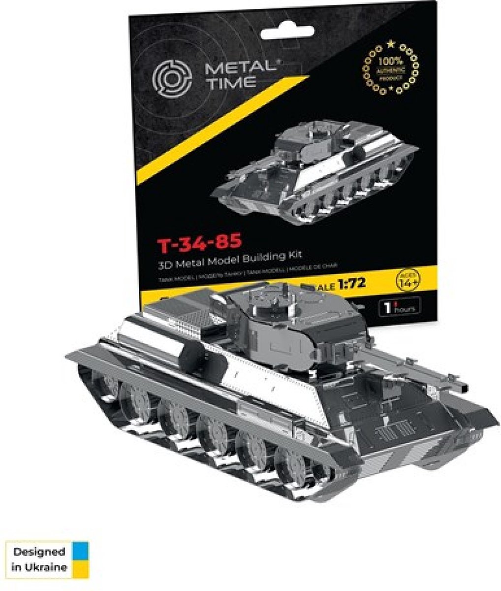 Metal Time 3D Metalen Bouwpakket Tank T-34-85, MT071, 11x3,6x4,4cm
