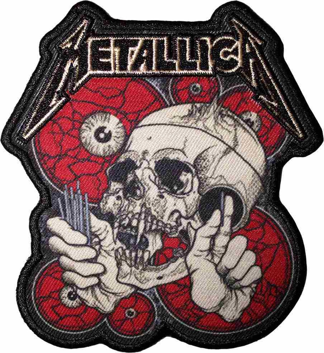 Metallica - The Shortest Straw Red Eyes Patch - Zwart/Multicolours