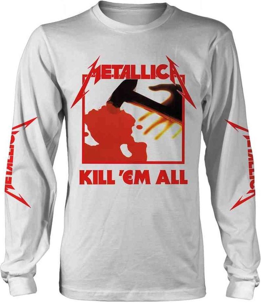 Metallica Kill Em All Heren Shirt met lange mouwen - wit - S