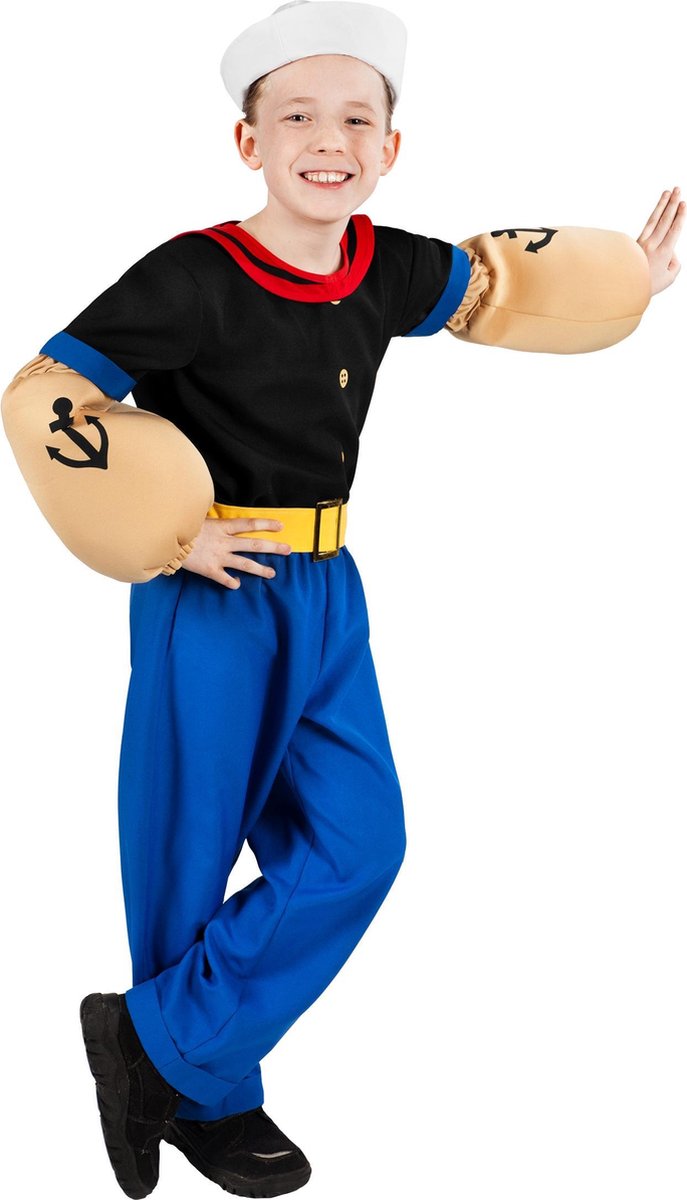Metamorph GmbH - Klassiek Popeye kostuum voor kinderen - 134-140 cm (9-10 jaar) - Kinderkostuums