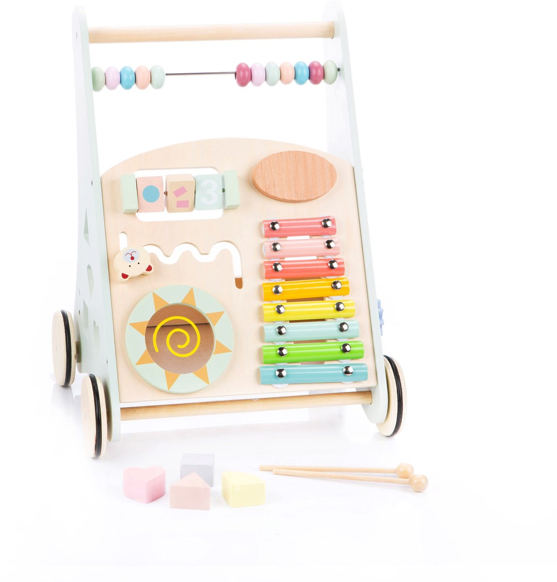   - Houten Loopwagen - Speelgoed - Groen, Manipulatief, Kinderen