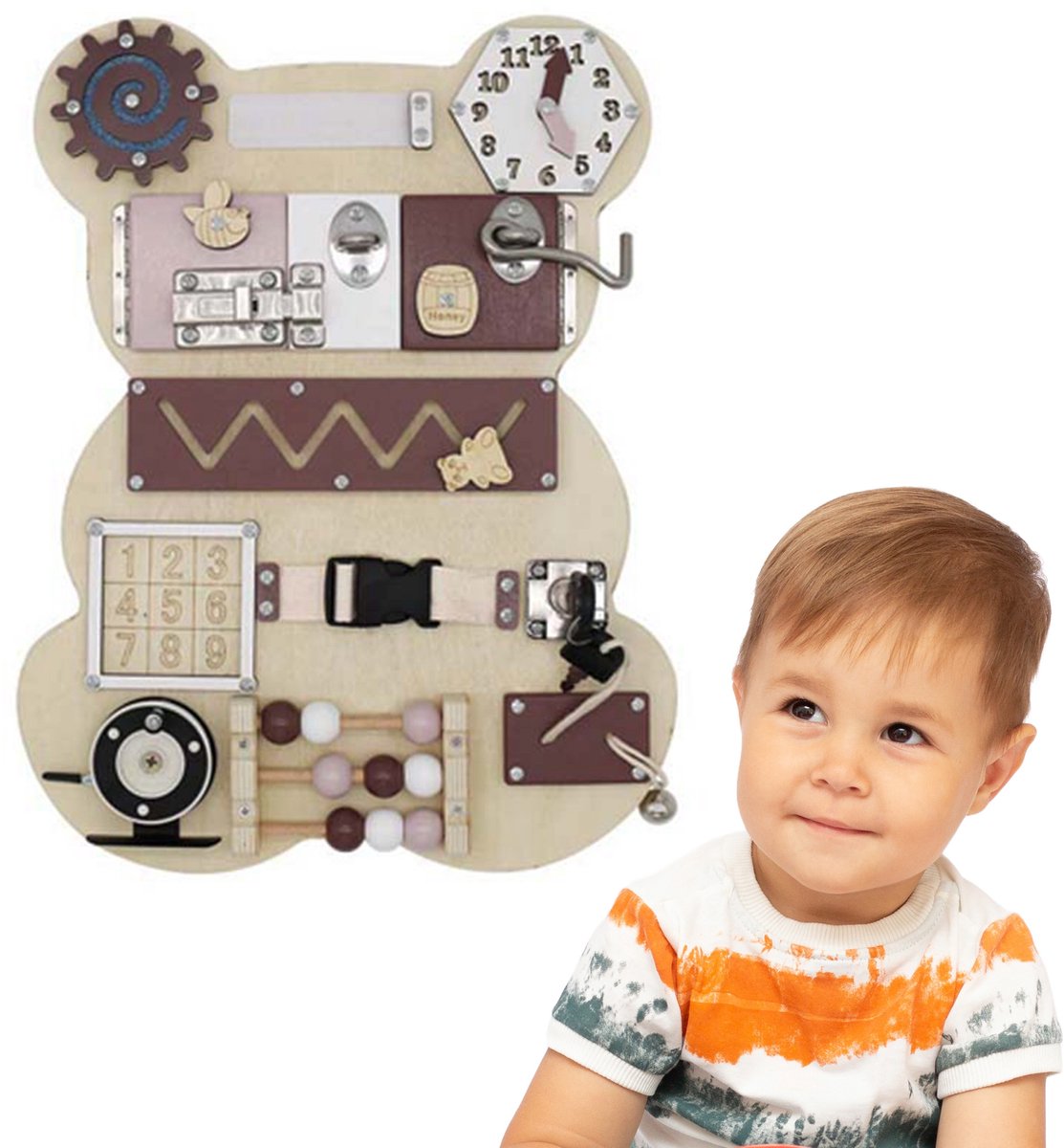 Meteor - Houten Manipulatieblok - Speelgoed - Educatief, Multifunctioneel, Veilig