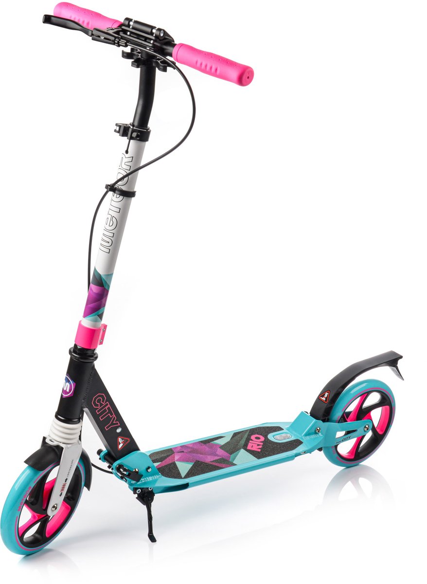 Meteor City Kinderstep - tot 100 kg - 200 mm wielen - Verstelbare hoogte - 2 Grote wielen - Inklapbaar