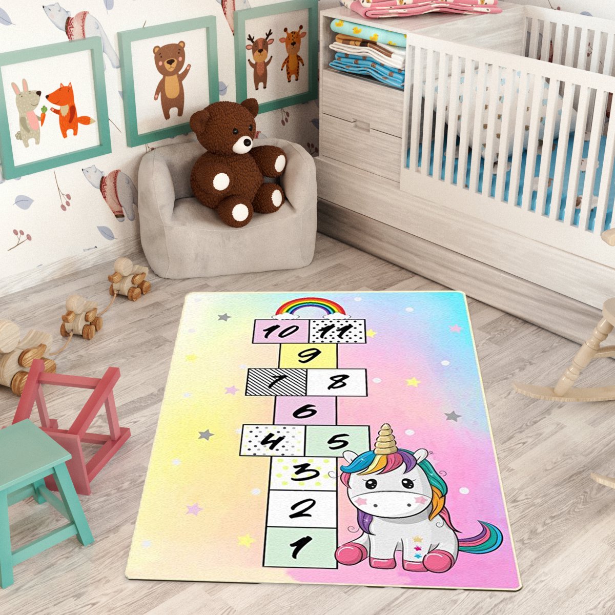 Speelkleed Hinkelen - 98x140 cm - Vloerkleed - Speeltapijt