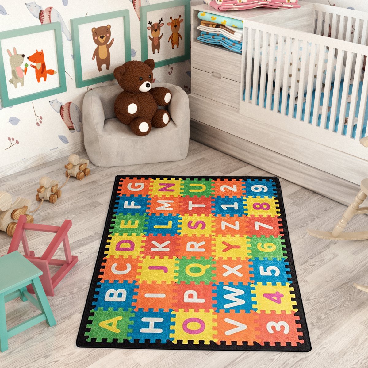 Speelkleed Puzzle - 98x140 cm - Vloerkleed - Speeltapijt