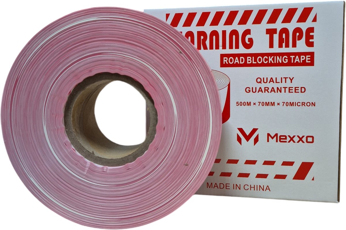 Afzetlint rood wit 500 meter - 70 micron scheurt niet - Afzetlinten - hoogwaardige kwaliteit -  