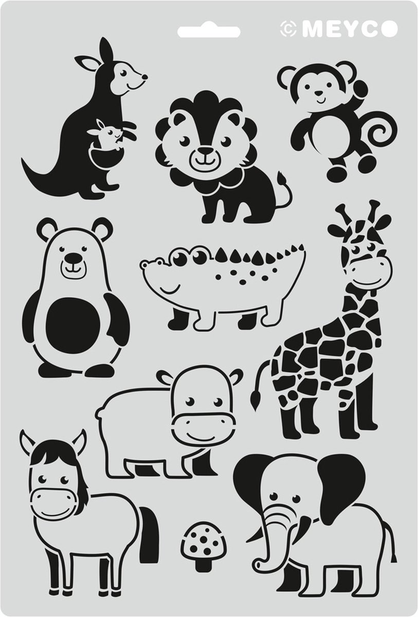 Sjabloon met Dierentuin Dieren A4