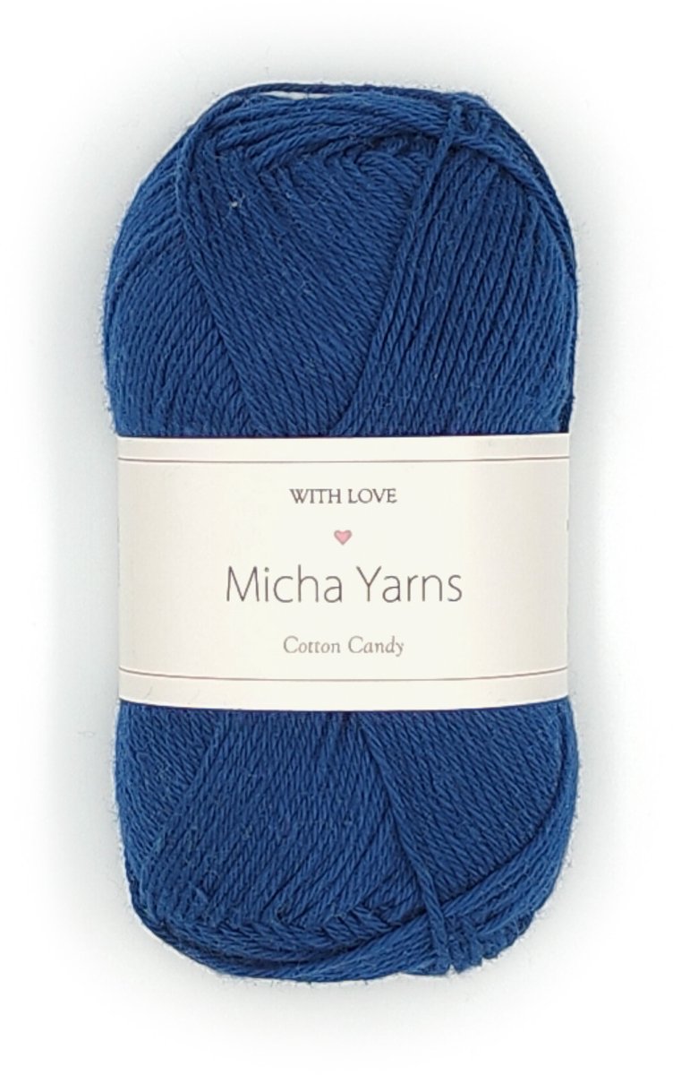 Micha Yarns - 100% katoen haakgaren - 5 bollen haakkatoen - 5 x 50gram - 170meter per bol - Denim Blauw (015)
