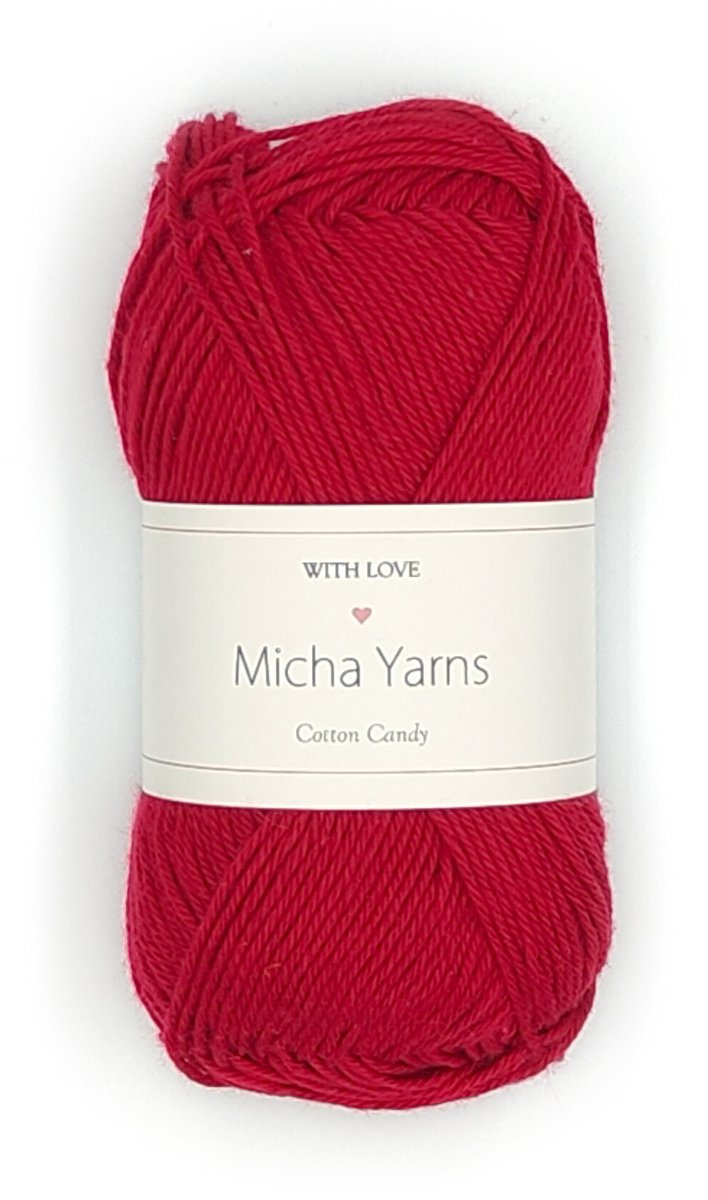Micha Yarns - 100% katoen haakgaren - 5 bollen haakkatoen - 5 x 50gram - 170meter per bol - Donker Rood (008)