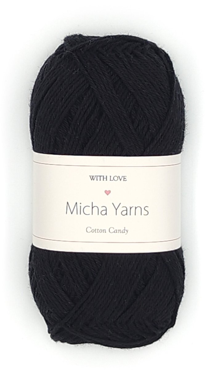 Micha Yarns - 100% katoen haakgaren - 5 bollen haakkatoen - 5 x 50gram - 170meter per bol - Zwart (000)