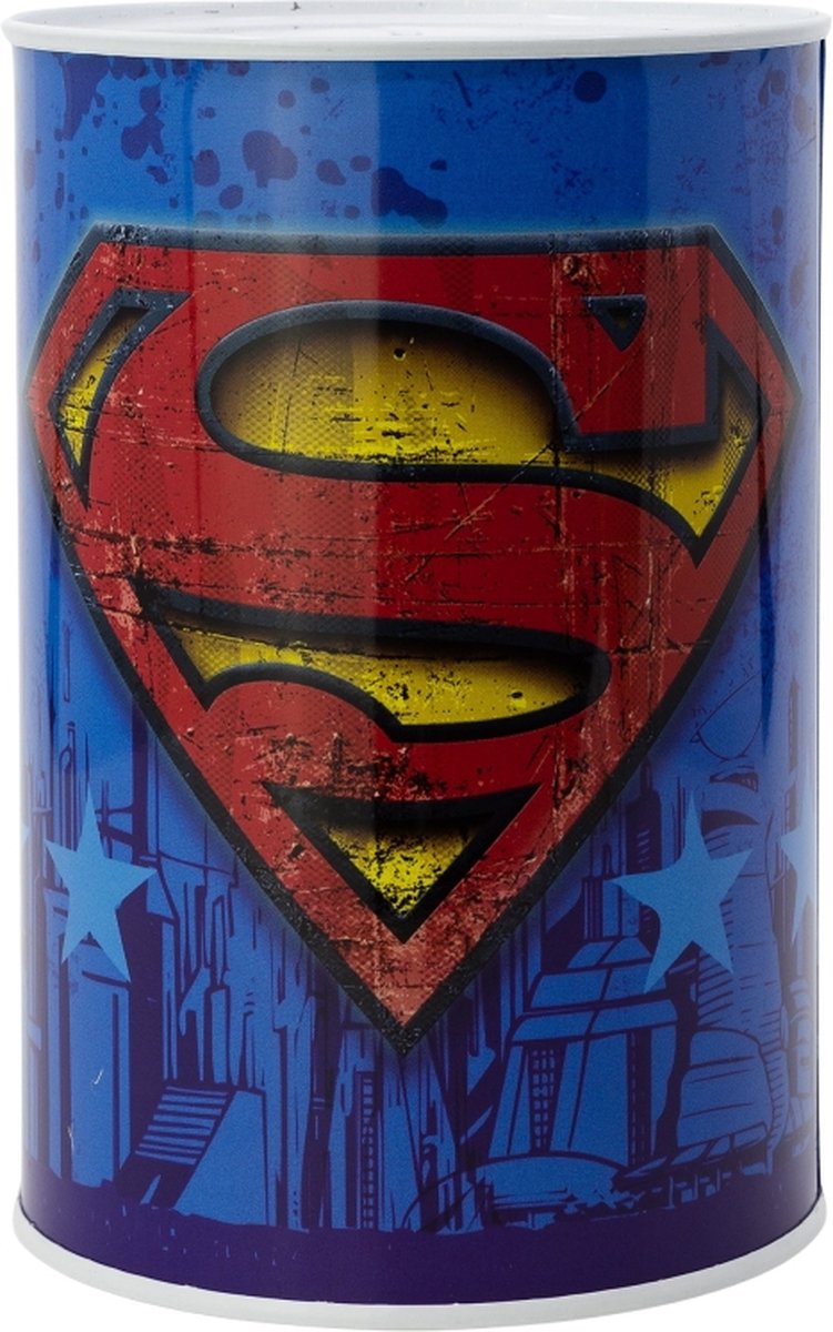 Superman Spaarpot Metaal - 430 ML - Voor Kinderen 15x10 cm