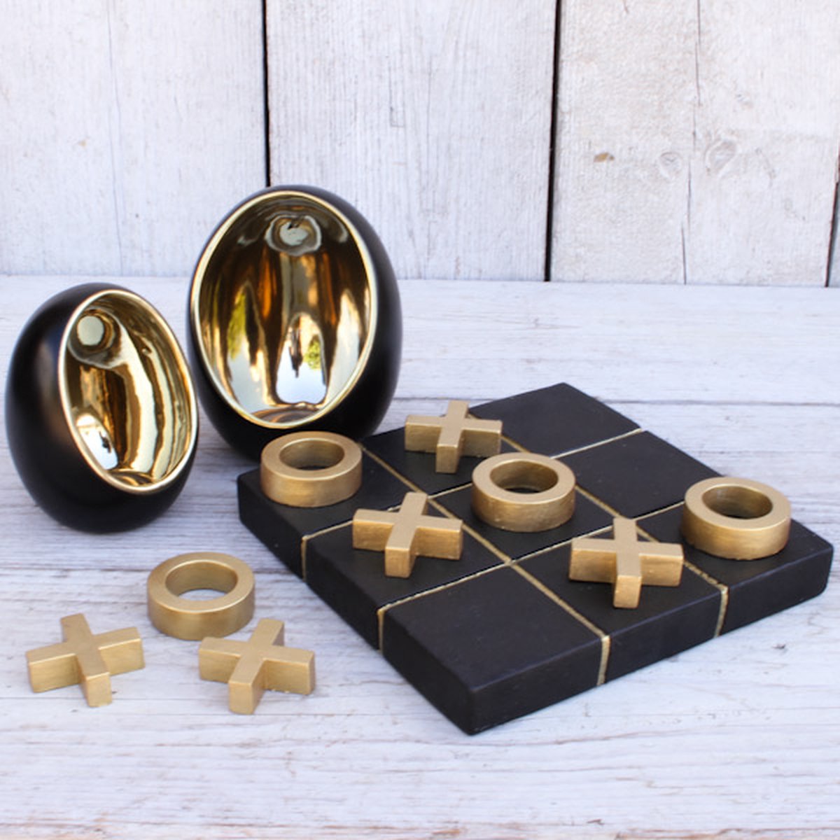 Migo Styling - Cadeau - Geschenkpakket - Kadoset - OXO - waxinelichthouder - Zwart/goud