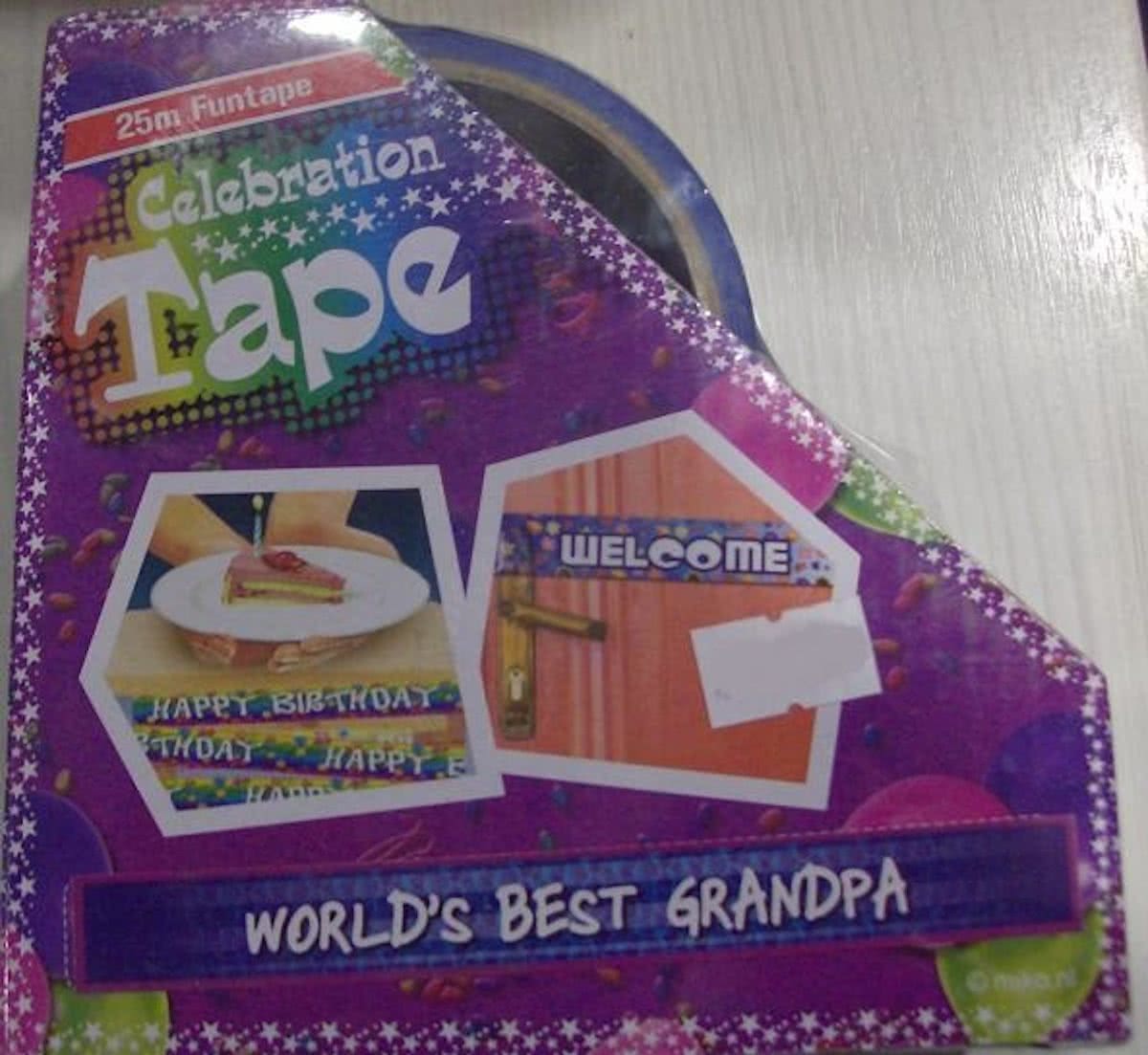 Funtape Worlds best grandpa - afzetlint opa - 25m