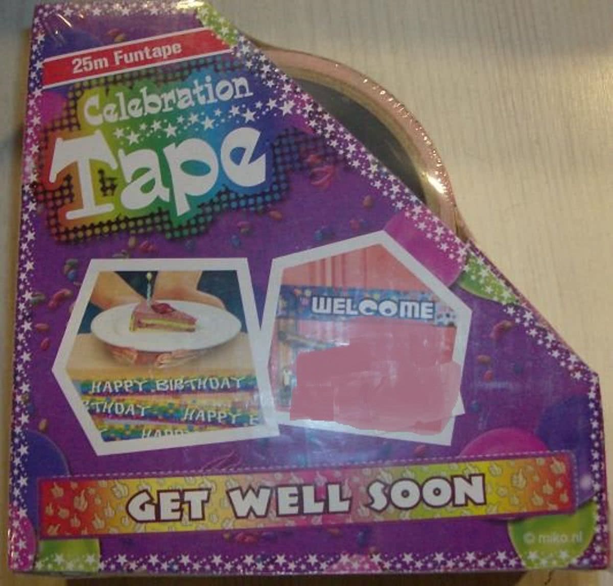 Funtape get well soon - afzetlint beterschap - 25m