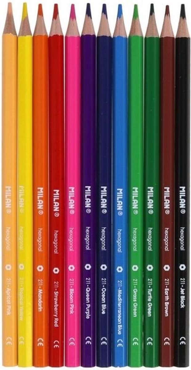 Milan Kleurpotloden Hexagonal 17,5 Cm Hout 12 Stuks