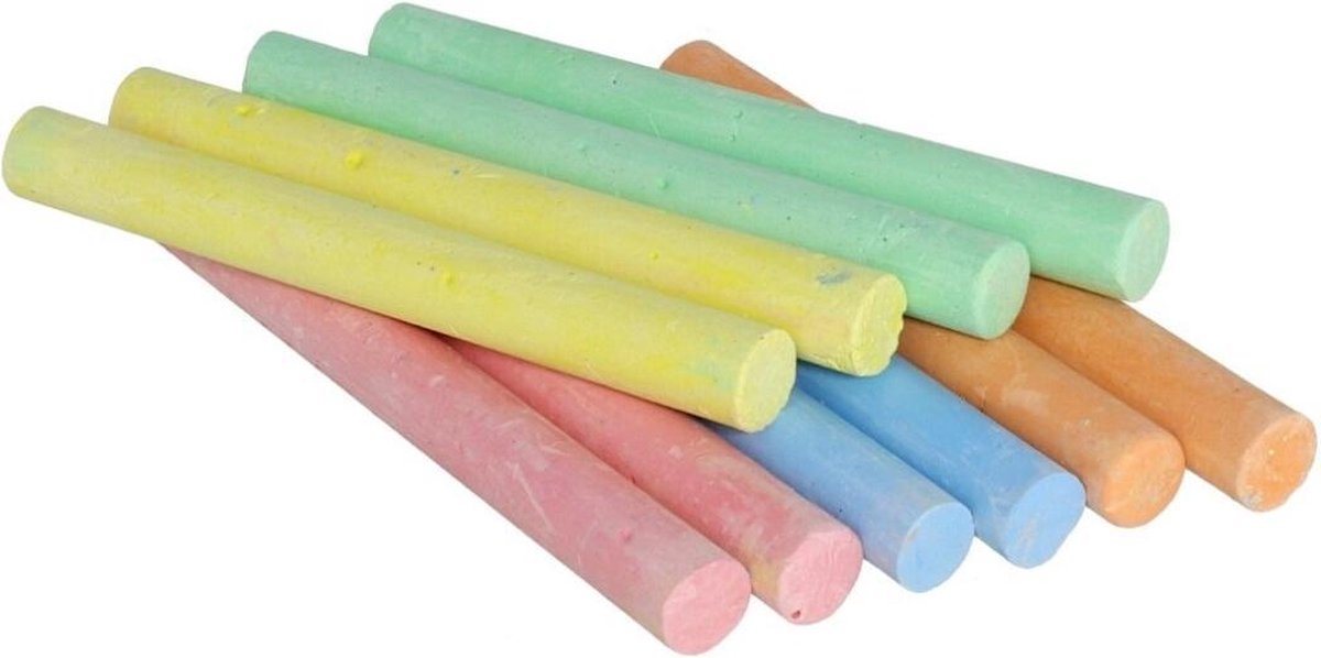 Milan Schoolbordkrijt Gekleurd 8 Cm 10 Stuks