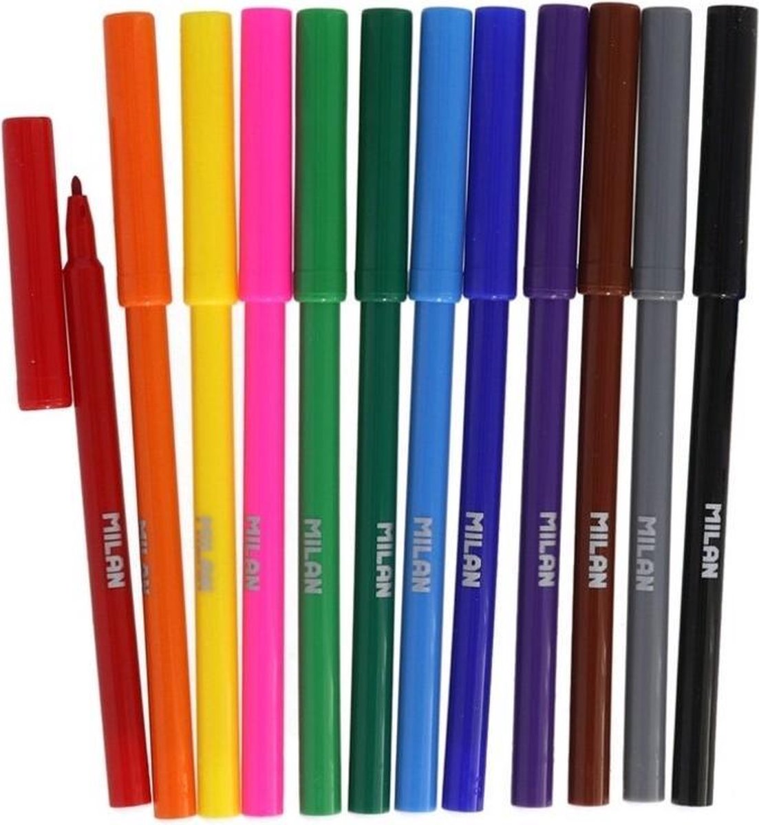 Milan Viltstiften Gekleurd Junior 15,4 X 0,8 Cm 12 Stuks