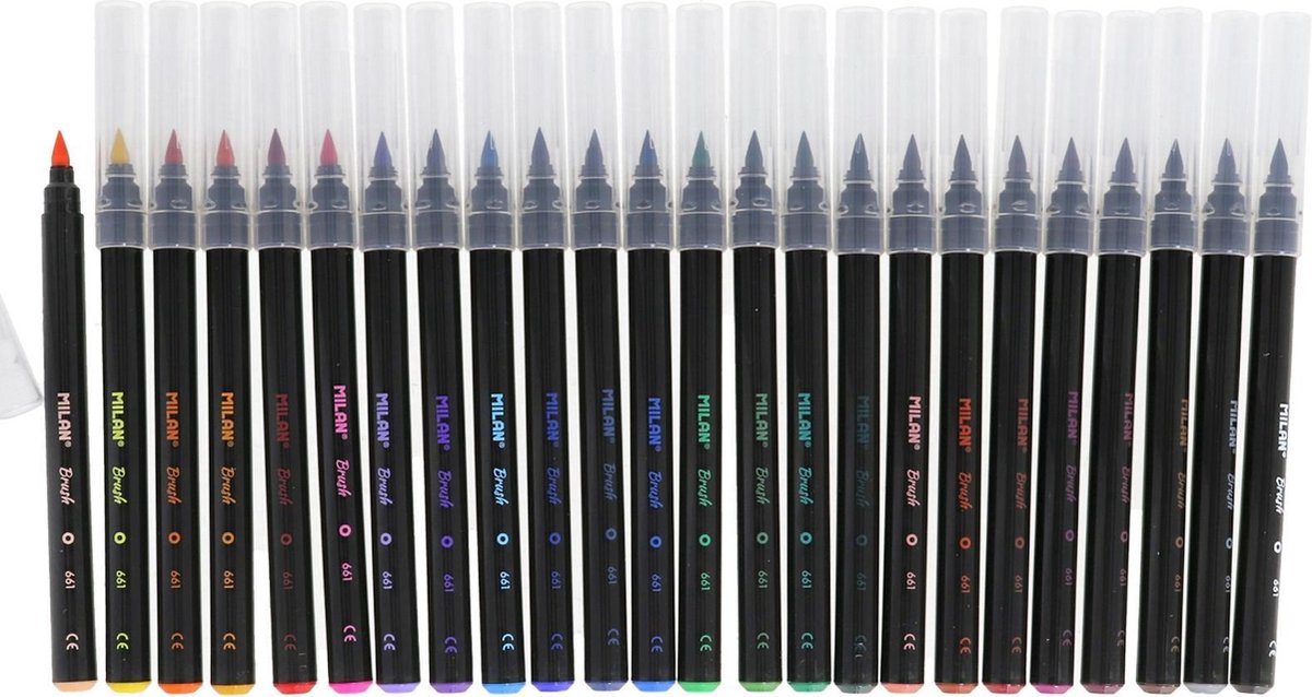 Milan Viltstiftenset 661 Serie 0,5 - 4 Mm Punt 24 Stuks
