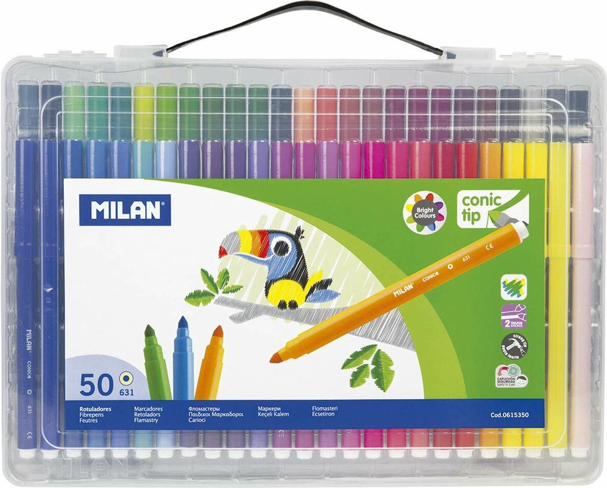Set Viltstiften Milan Multicolour 50 Onderdelen