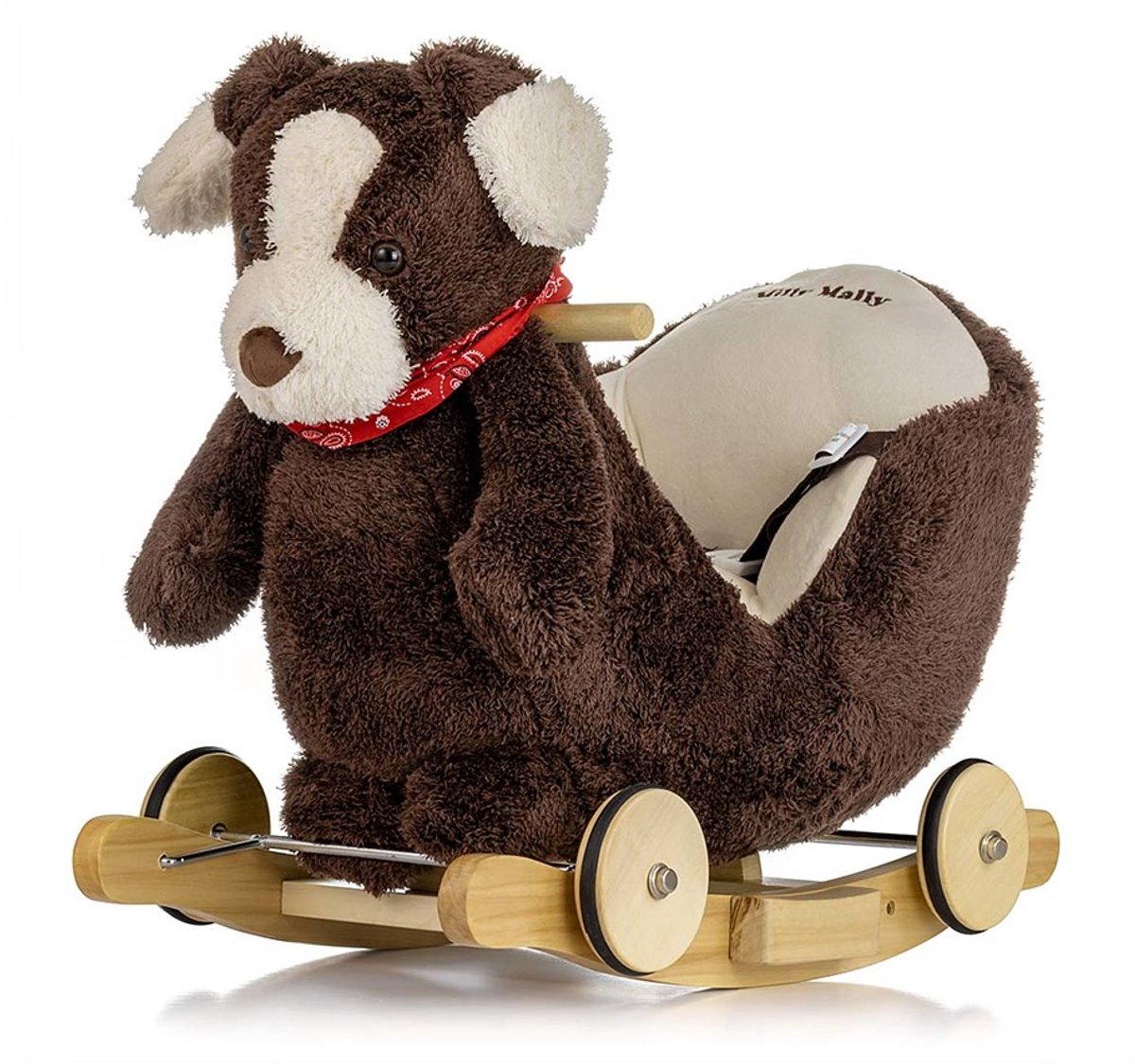 MILLY MALLY - Schommelhond met melodie en wielen Polly Plus Bruine Hond