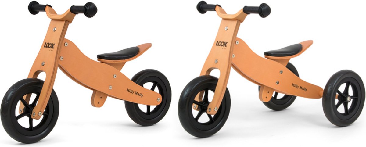 Milly Mally Loopfiets/Driewieler 2in1 Look - Natural