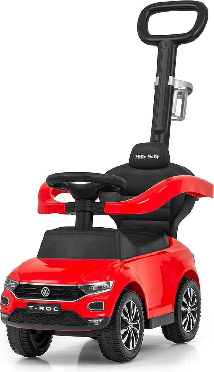 Milly Mally VOLKSWAGEN T-ROC - loopauto - met duwstang - rood