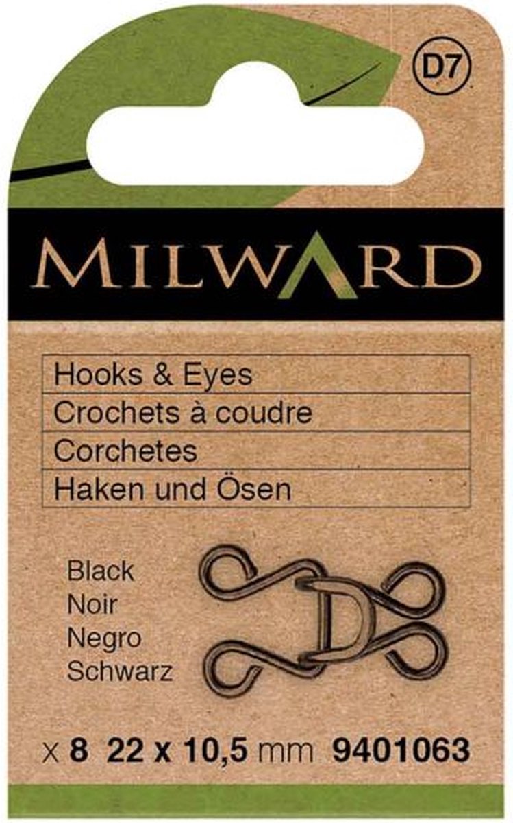   - Haken en ogen - nr.13 zwart - 100% plasticvrij