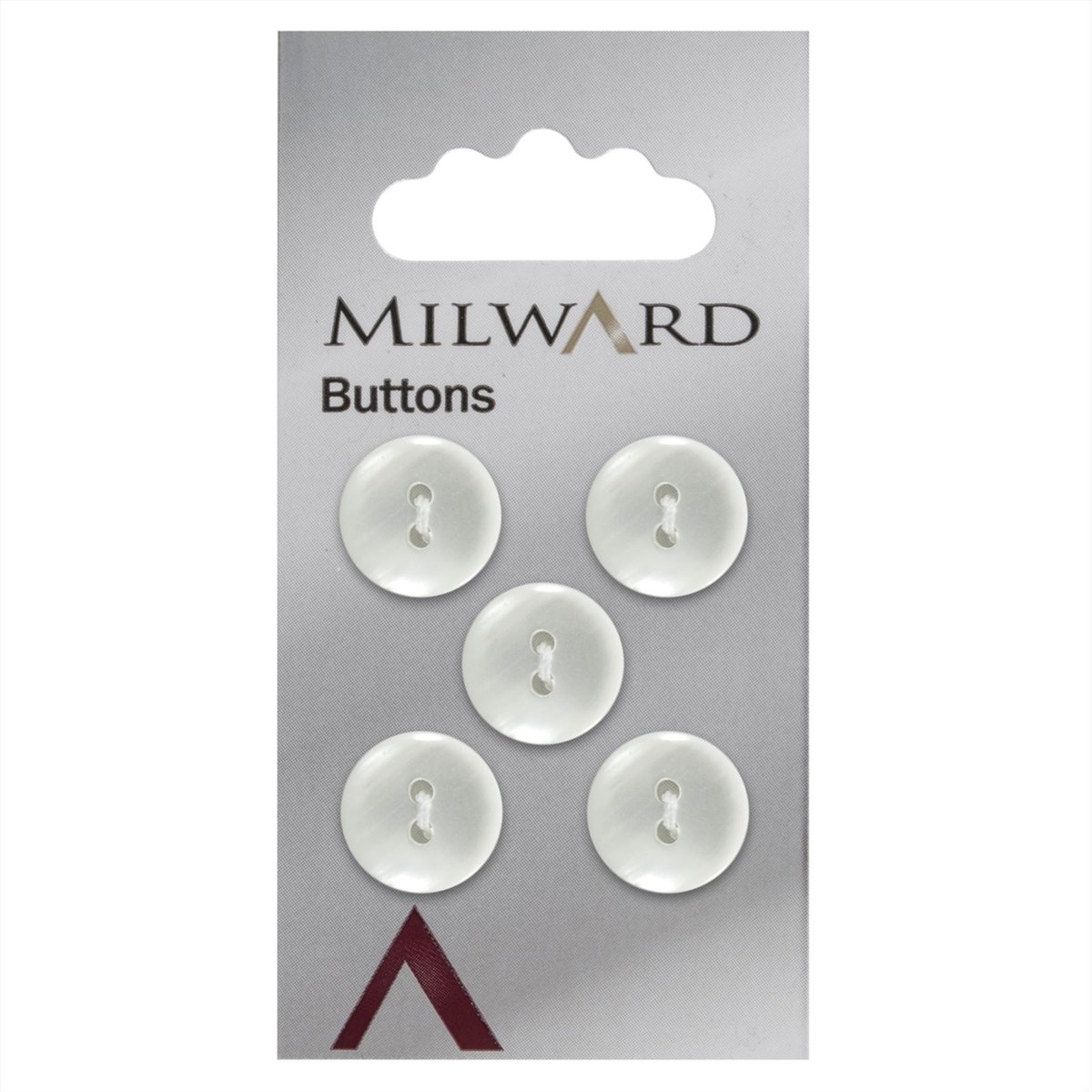 Milward Knoop Glanzend Parelmoer Wit 13mm (5 stuks)