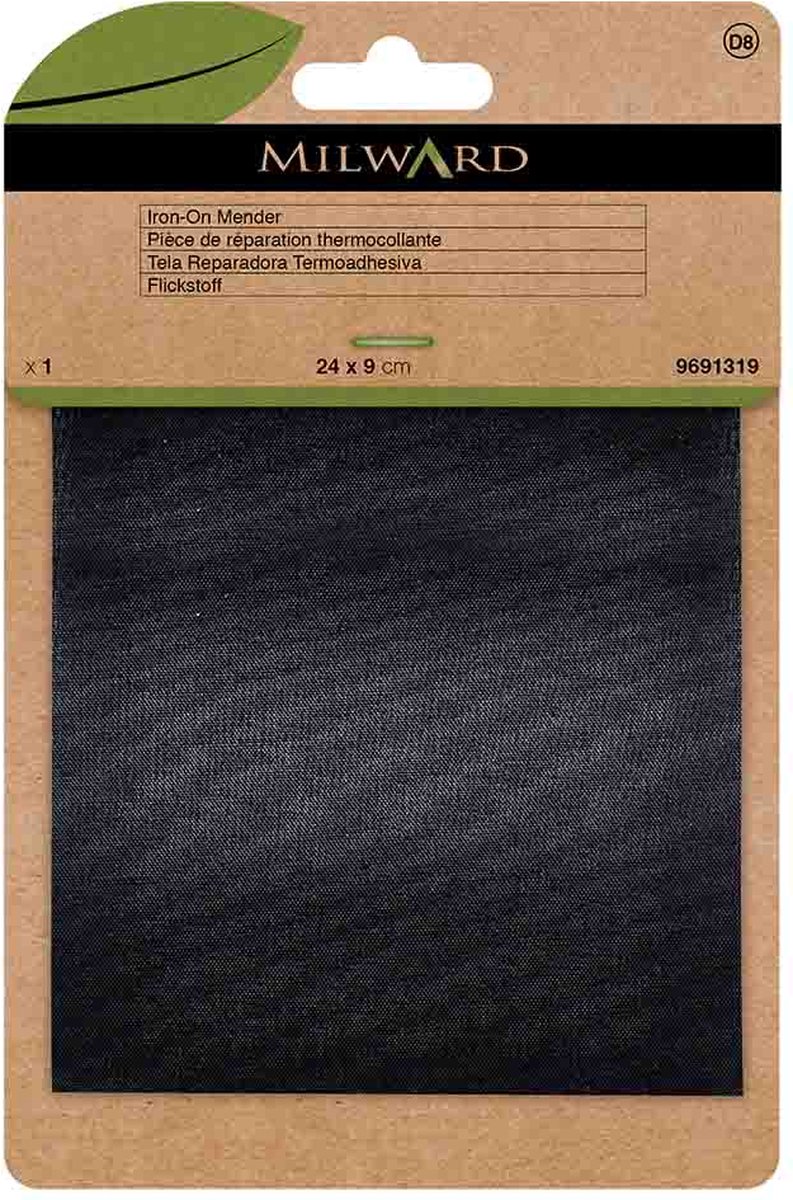 Milward Reparatiedoek opstrijkbaar black 24x9cm -1st