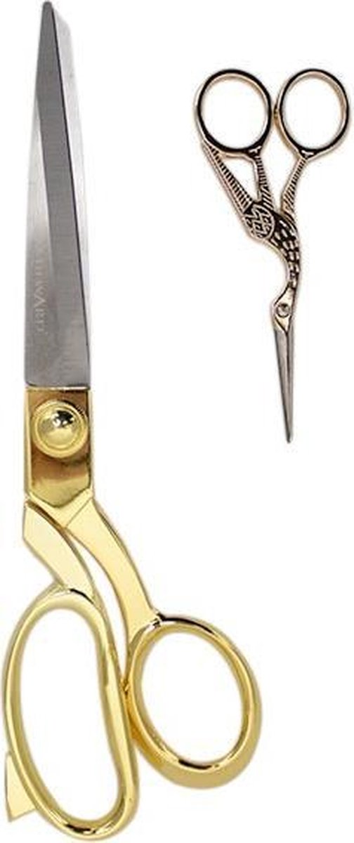 Milward Set Stoffenschaar (25cm) & Borduurschaar (11,5cm) Gold