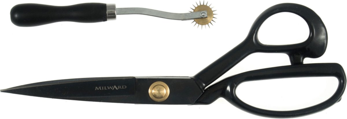 Schaar: Geschenkset: Kleermakersschaar (28 cm) en overtrekwiel: Zwart