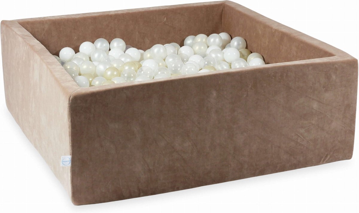Ballenbak 110x110x40 Fluweelzacht Donkerbeige