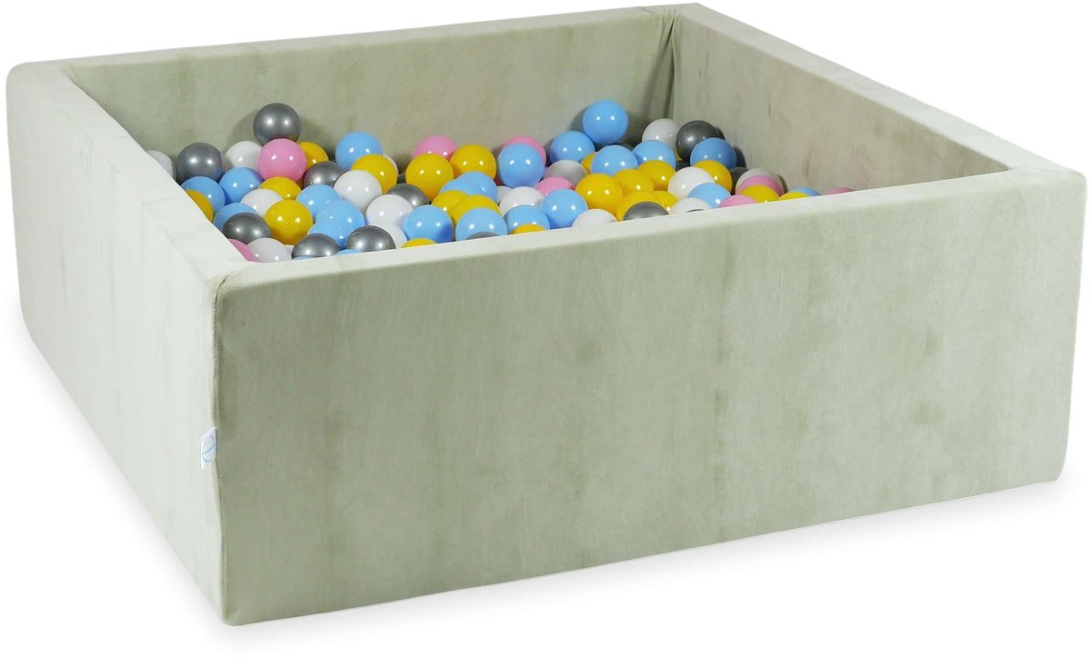 Ballenbak 110x110x40 Fluweelzacht Lichtmint