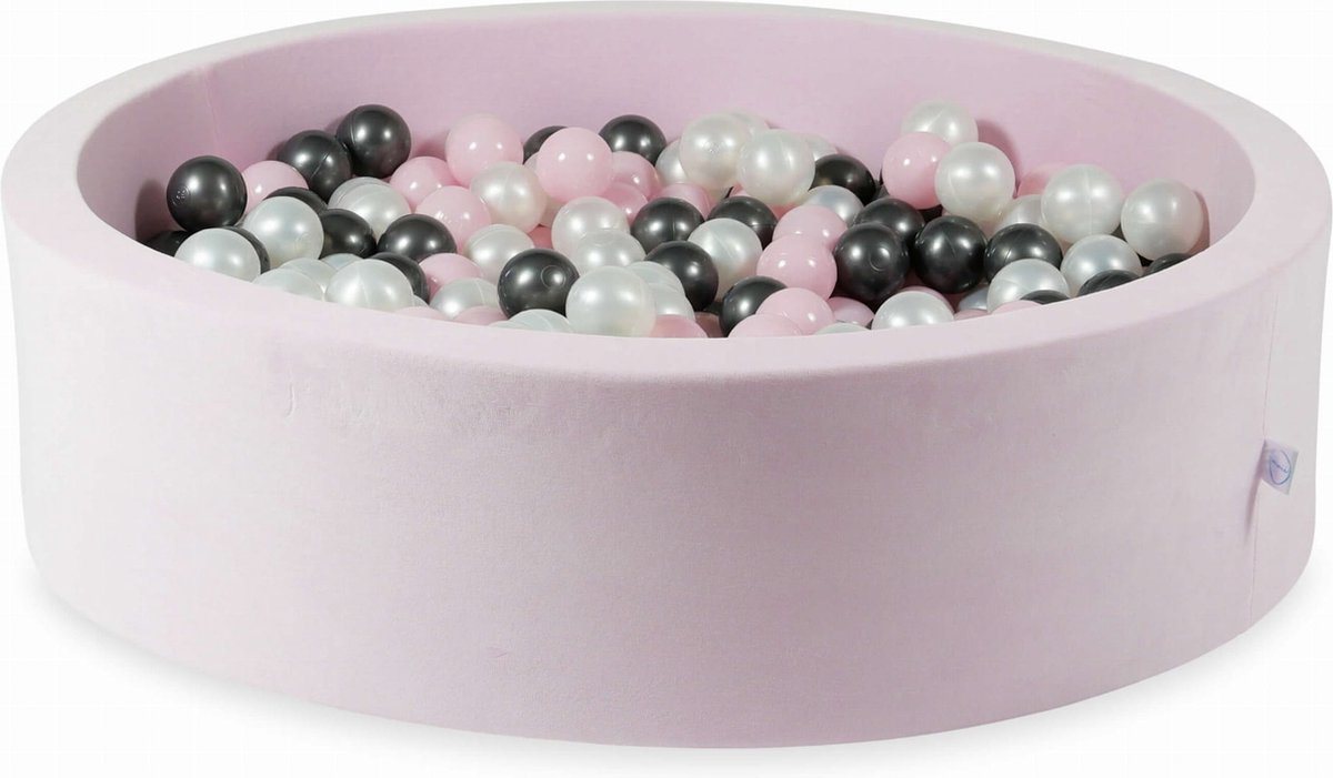 Ballenbak 110x30 fluweel zacht lichtroze