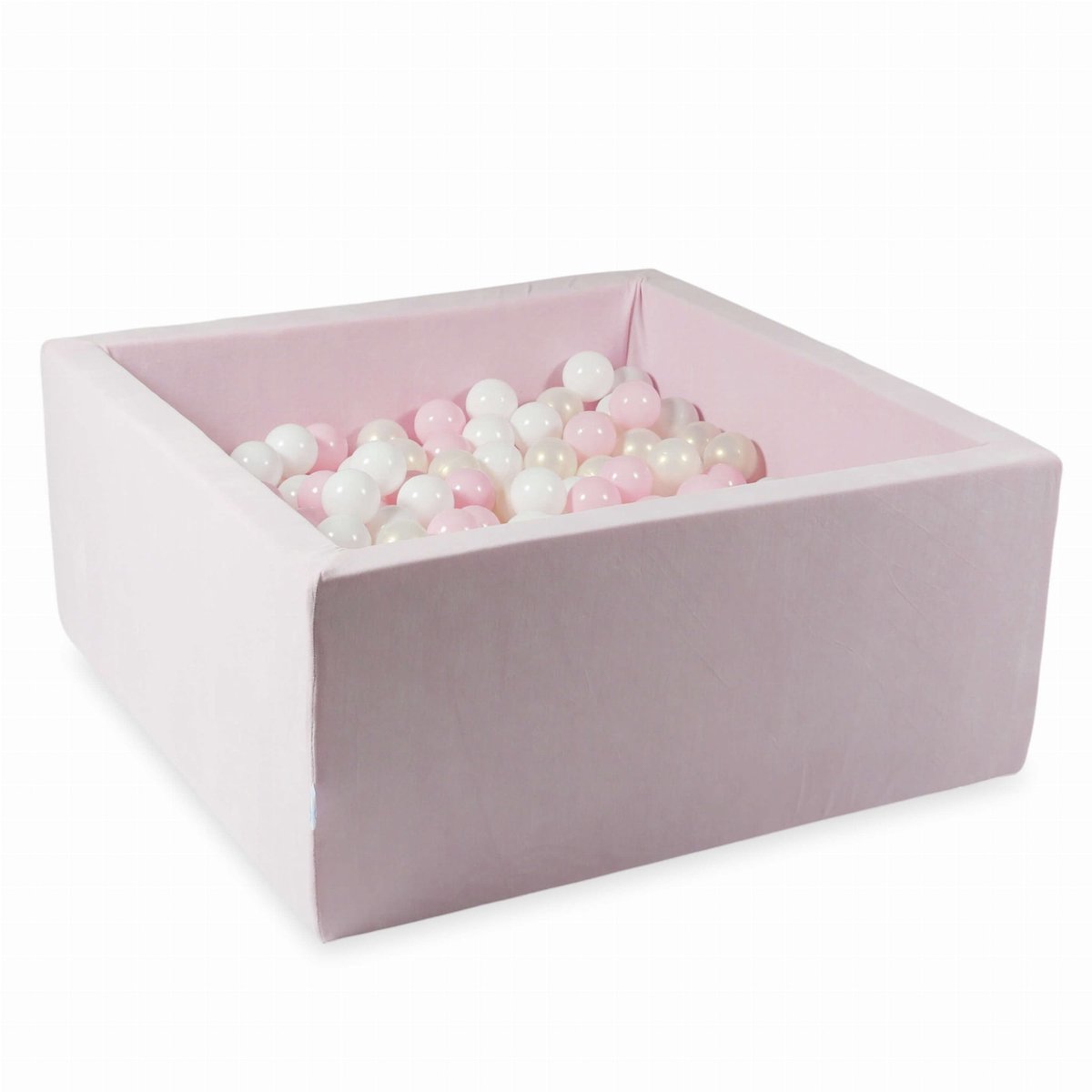 Ballenbak 90x90x40 Fluweel Zacht Lichtroze