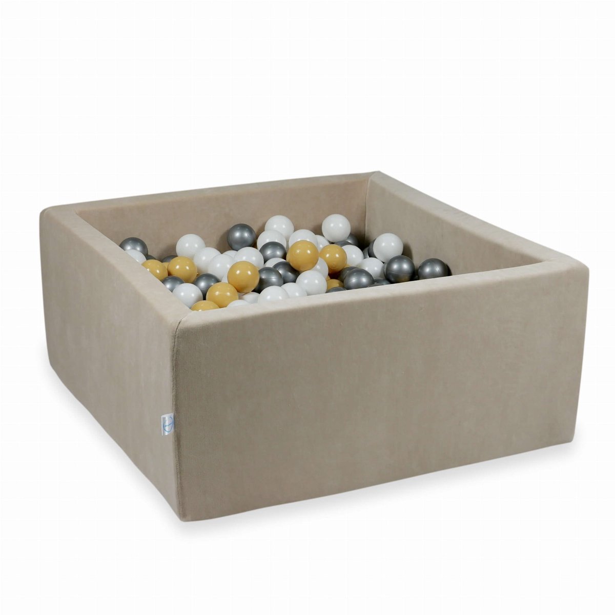 Ballenbak 90x90x40cm Fluweel Zacht Beige