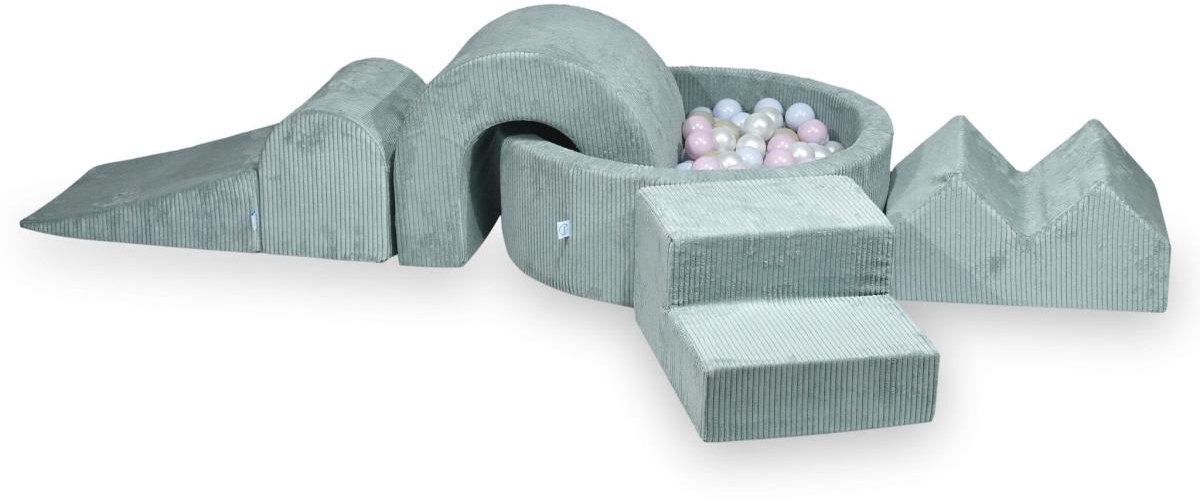 Foam speelset met rond ballenbad 90x30 Corduroy + 5 elementen