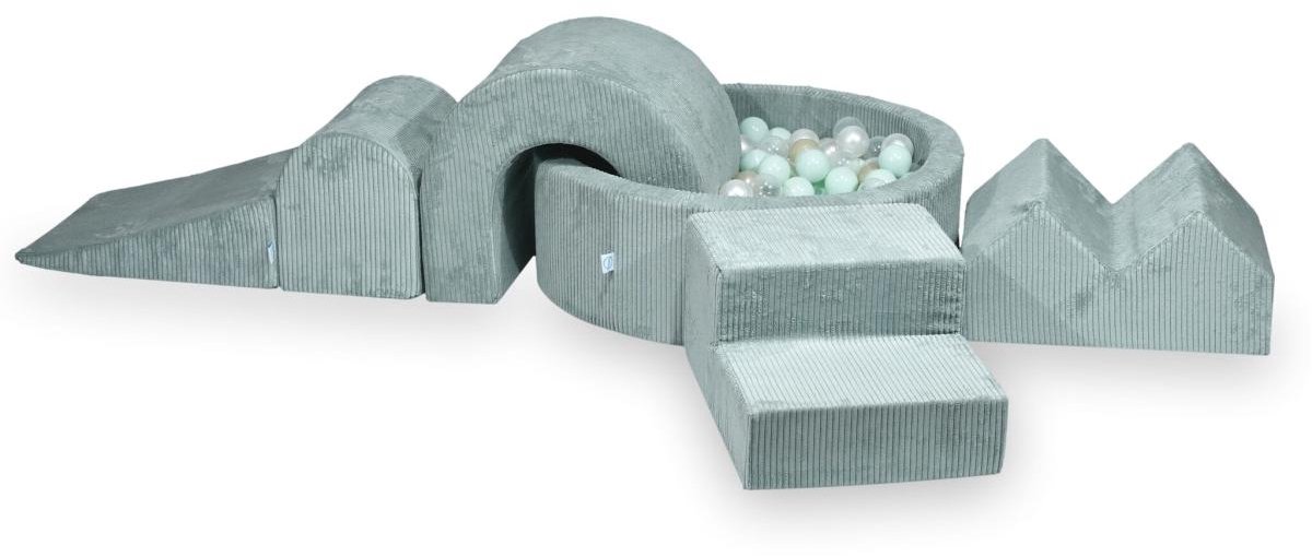 Foam speelset met rond ballenbad 90x30 Corduroy + 5 elementen