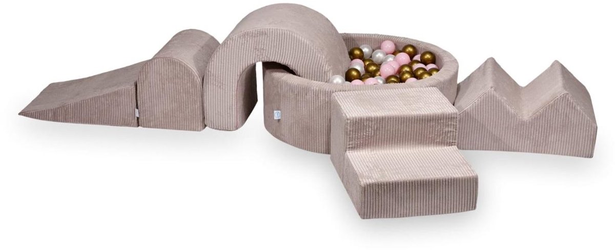 Foam speelset met rond ballenbad 90x30 Corduroy + 5 elementen