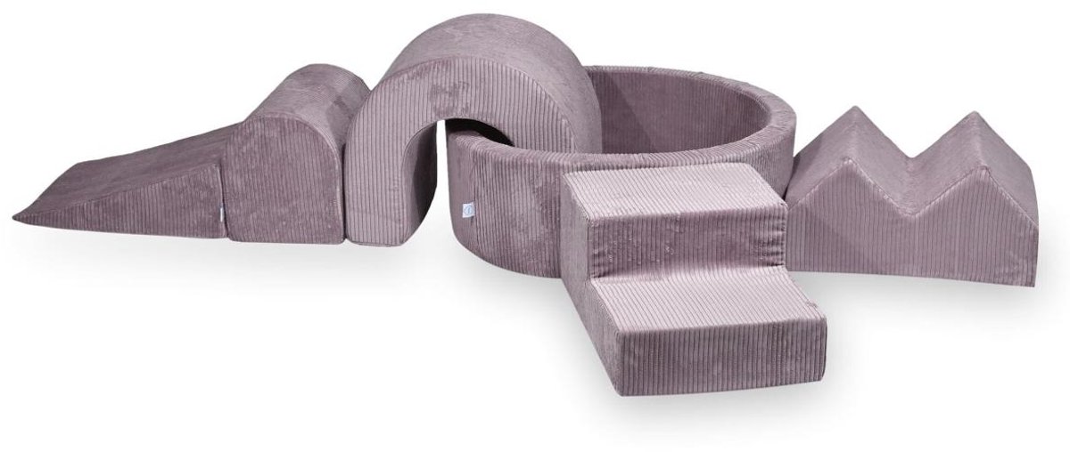 Foam speelset met rond ballenbad 90x30 Corduroy + 5 elementen
